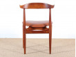 Danish mid-century modern cow horn chair by Knud Faerch