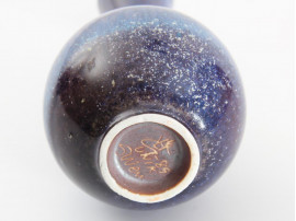 Vase en céramique   scandinave émaillée bleue