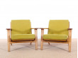 Mid century modern pair of armchairs model GE 290 by Hans Wegner for Getama. 