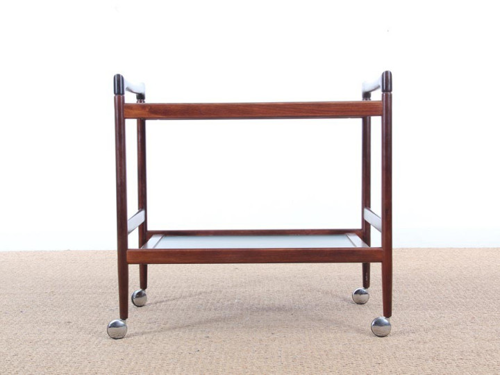 Desserte roulante scandinave en acajou Desserte roulante scandinave en acajou