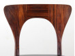 Suite de 4 chaises scandinaves en palissandre de Rio, Modèle Peter 